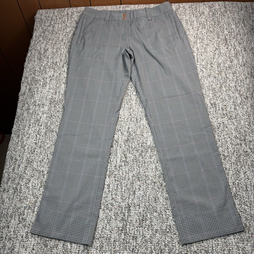 Nike Golf Pants Womens 10 Fits 33x31 Gray Blue Purple Check Dri Fit 416645-015